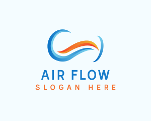 Abstract Air Wind Flow logo design