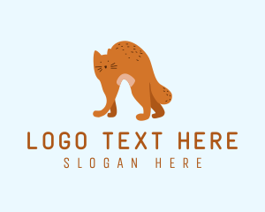Please - Playful Cat Letter A logo design