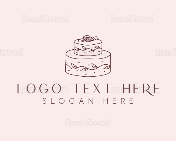 Floral Cake Dessert Logo