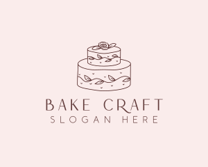 Floral Cake Dessert logo design