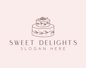 Floral Cake Dessert logo design