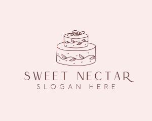 Floral Cake Dessert logo design