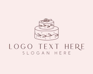 Doodle - Floral Cake Dessert logo design