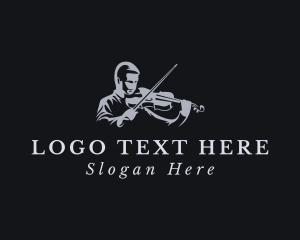 Fiddler - Violin Musician Instrument logo design