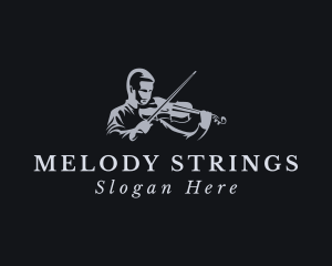 Violin Musician Instrument logo design