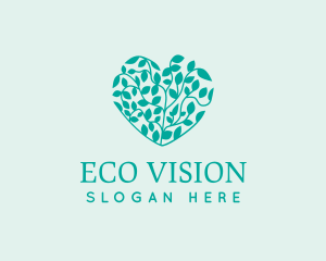 Eco Heart Plant logo design