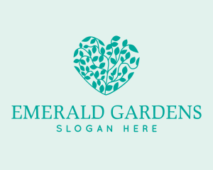 Eco Heart Plant logo design