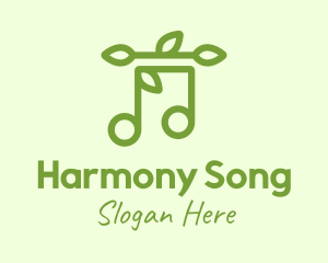 Hymn - Musical Note Leaves logo design