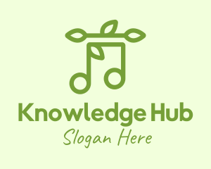 Playlist - Musical Note Leaves logo design