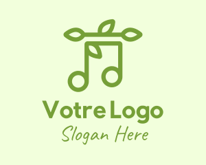 Hymn - Musical Note Leaves logo design