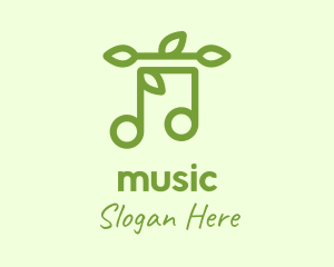 Musical Note Leaves logo design