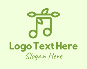 Note - Musical Note Leaves logo design