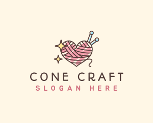 Heart Yarn Crochet logo design