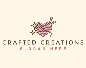 Heart Yarn Crochet logo design