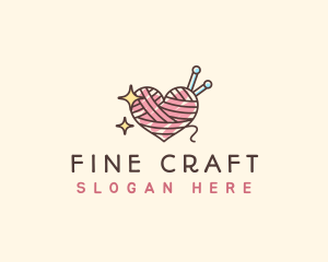 Heart Yarn Crochet logo design