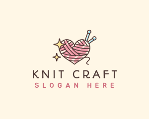 Heart Yarn Crochet logo design