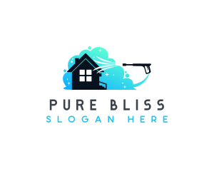 Clean Bubbles Pressure Washer logo design