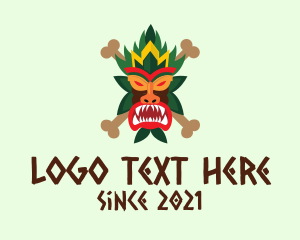 Chieftain - Scary Tiki Mask logo design