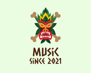 Tribal Tattoo - Scary Tiki Mask logo design