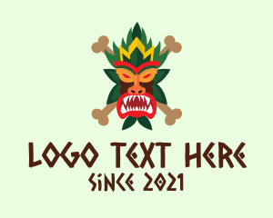 Polynesian - Scary Tiki Mask logo design