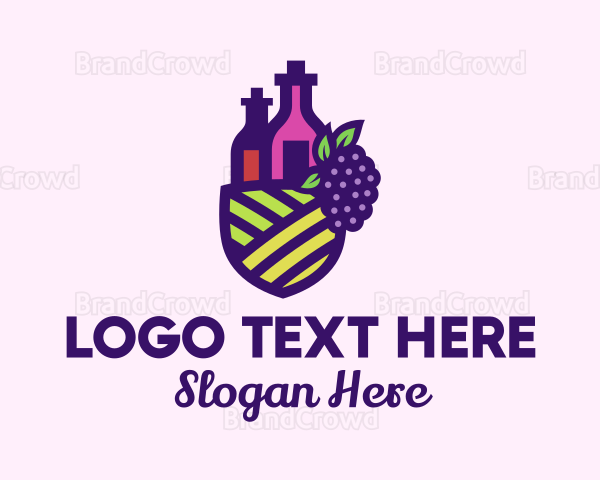 Grape Winery Farm Logo