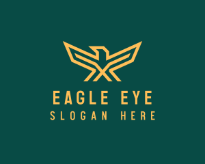 Golden Military Eagle  logo design