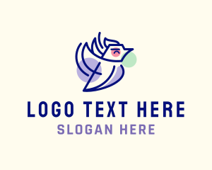 Wildlife Conservation - Flying Blue Jay Bird logo design