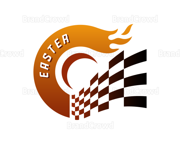 Racing Flag Flame Logo