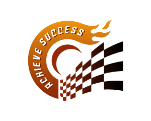 Racing Flag Flame logo design