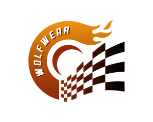 Checkered - Racing Flag Flame logo design