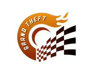 Racing Flag Flame logo design