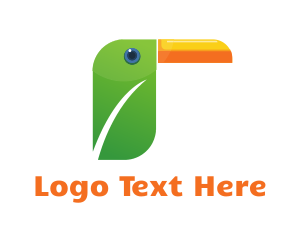 Tropical - Leaf Toucan Bird logo design