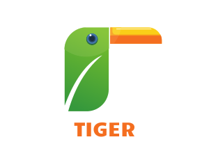 Eco - Leaf Toucan Bird logo design