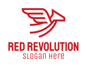 Red Pegasus Monoline logo design