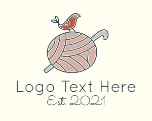 Knitter - Bird Crochet Ball logo design