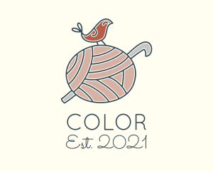 Stitching - Bird Crochet Ball logo design