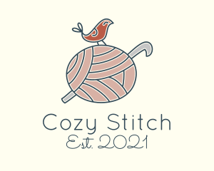 Knitwork - Bird Crochet Ball logo design