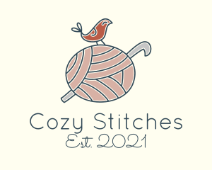 Bird Crochet Ball logo design