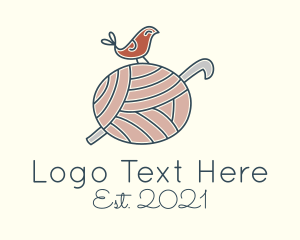 Knitting - Bird Crochet Ball logo design
