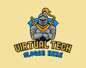 Virtual - Knight Gaming Shield logo design