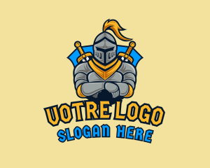 Medieval - Knight Gaming Shield logo design