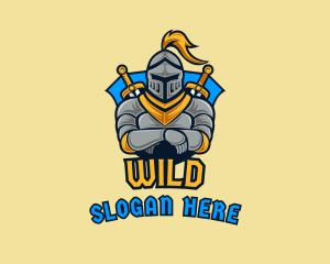 Knight Gaming Shield logo design