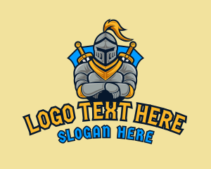 Gaming Mascot - Knight Gaming Shield logo design