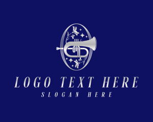Musical Instrument - Luxury Orchestra Trumpet logo design