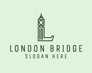 London - Clock Tower Letter L logo design