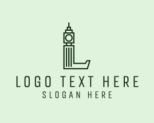 London - Clock Tower Letter L logo design