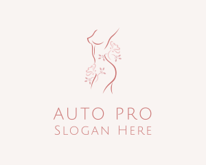 Naked - Woman Body Floral logo design