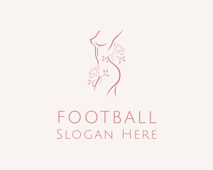 Nude - Woman Body Floral logo design