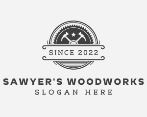 Sawyer - Hammer Carpentry Tool logo design