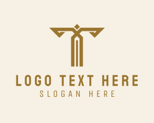 Accounting - Gold Luxury Letter T logo design